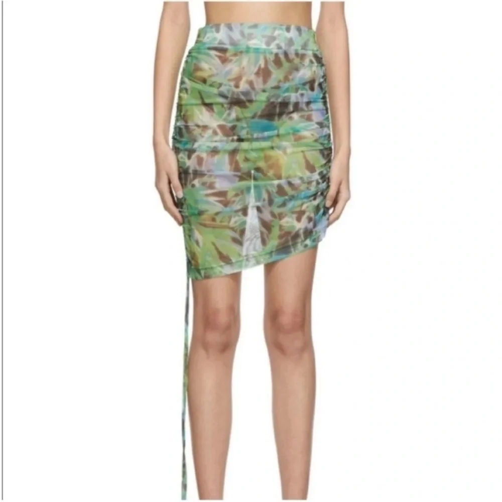 Kim Shui Green Mesh Print Top and Skirt Set